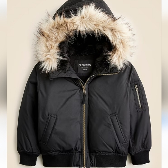 NWT J.Crew Crewcuts Outerwear Black Short Parka Puffer size 6-7 girls - Picture 1 of 6